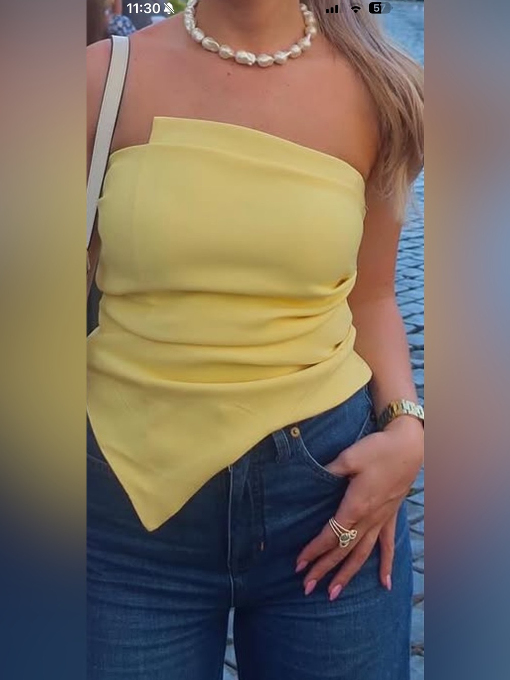Zara Pale Yellow Silk Scarf